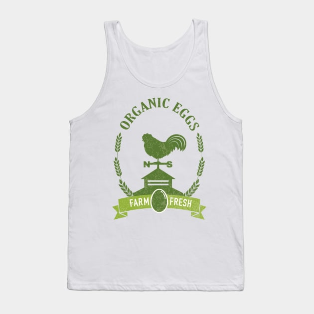 Vintage Organic Eggs Sign Tank Top by SWON Design